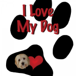 Miss Super Adorable Digital I Love My Dog Paw Print with Small Heart
