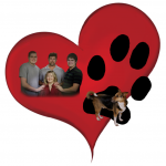 Pet Memorials - Digital Heart plus Dog Paw Print Memorial